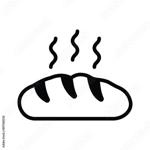 Loaf bread icon design, baguette bread vector in trendy style