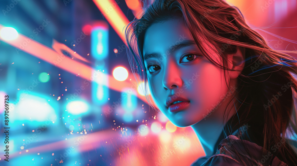 Neon Dreams and Cyberpunk Portrait Neon Dreams and Cyberpunk Portrait
