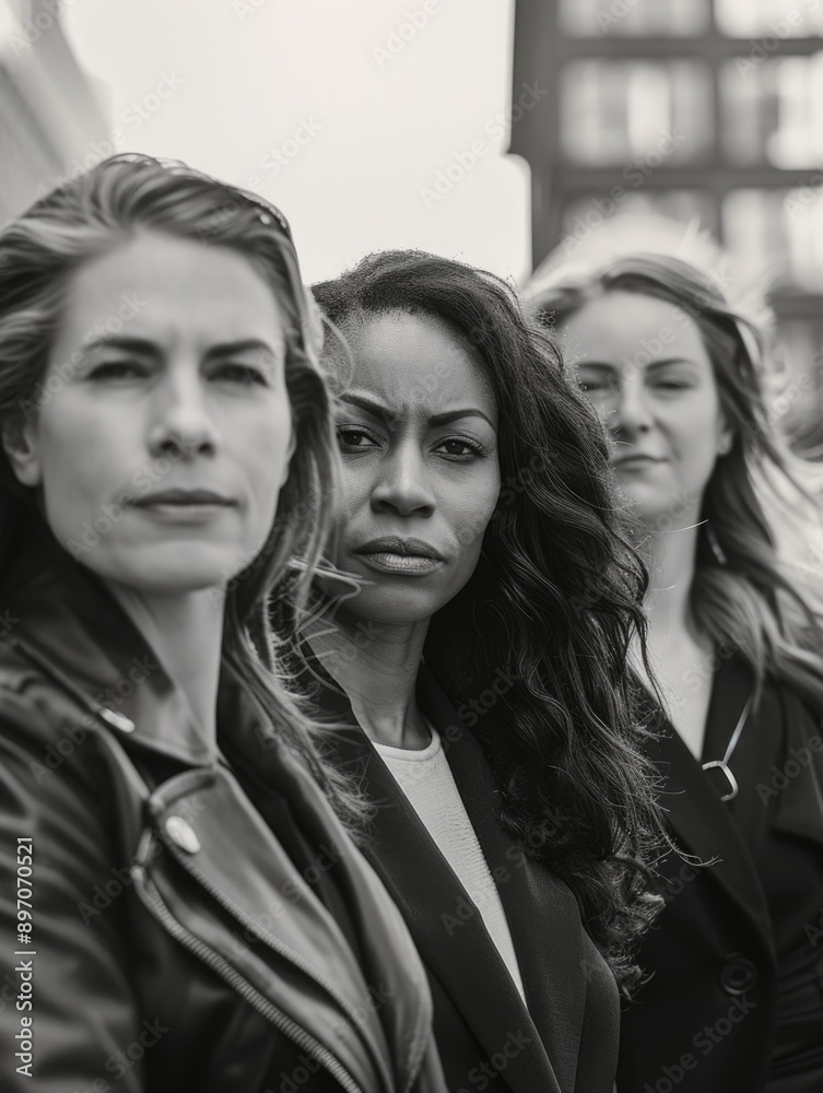 A group of women standing side by side, possibly friends or colleagues A group of women standing side by side, possibly friends or colleagues