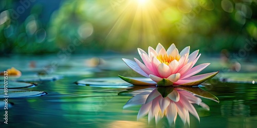 Water lily flower floating on water surface , nature, aquatic plant, pond, serene, beauty, blossom, summer, tranquil, aquatic