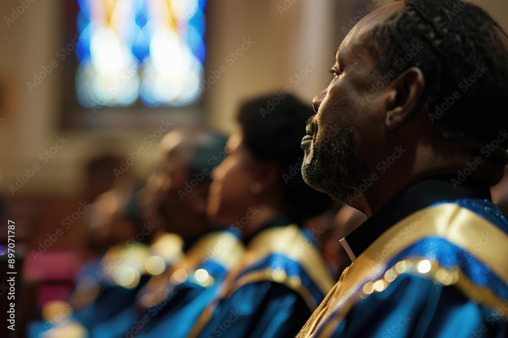 Gospel Choir Singing in African American Church Service Gospel Choir Singing in African American Church Service