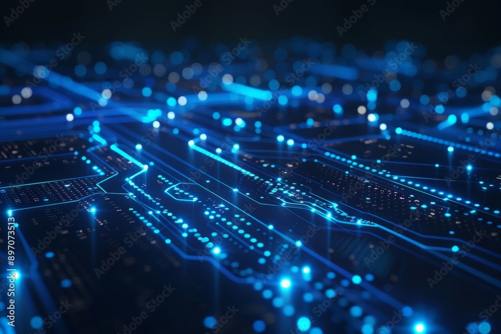 Abstract Digital Circuitry A Close Up of Technology's Inner Workings