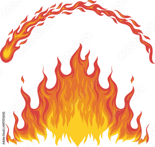 fire flames vector design