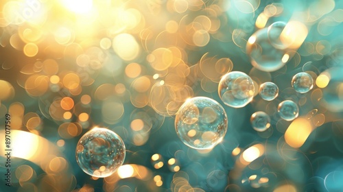 Abstract Background with Bubbles and Bokeh Lights