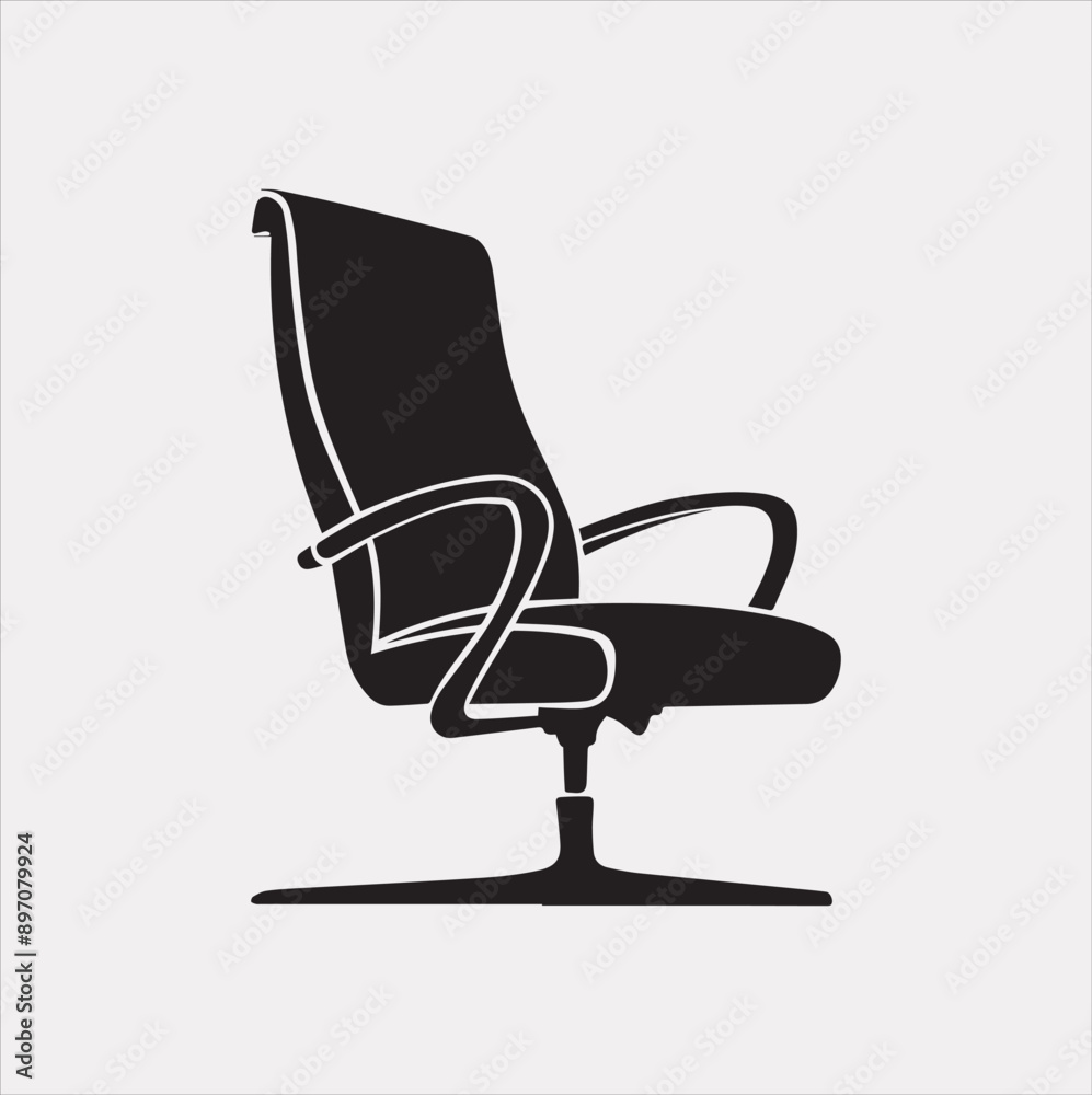 office chair Furniture silhouette vector illustration on a white background office chair Furniture silhouette vector illustration on a white background