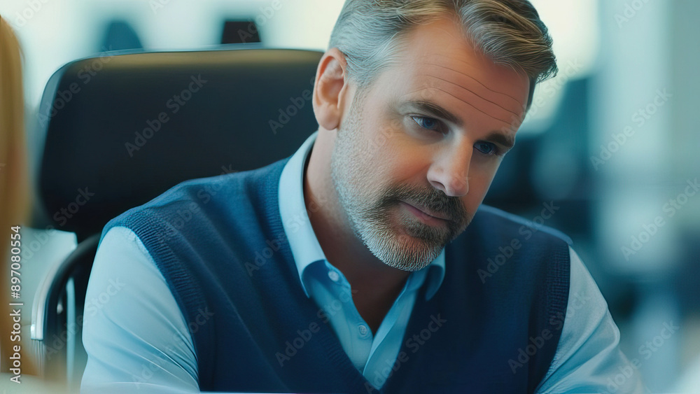 Handicapped Male Professional at Workplace Handicapped Male Professional at Workplace