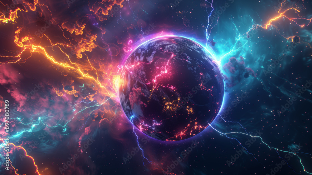 Obraz premium Colorful space galaxy cloud nebula. Stary night cosmos. astronomy background wallpaper