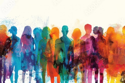 Colorful illustration of a group of people