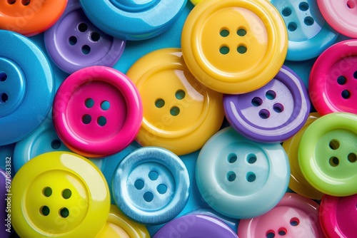 colorful sew buttons background photo