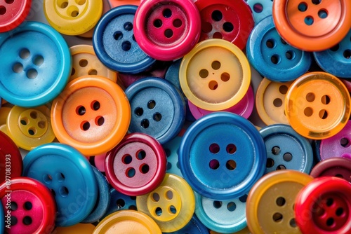 colorful sew buttons background photo