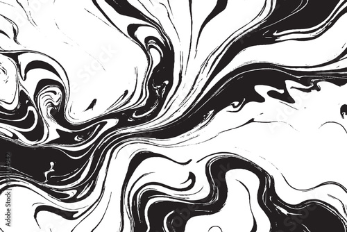 Wallpaper Mural   Monochrome Abstract Marble Fluid Painting Texture Black And White  Torontodigital.ca