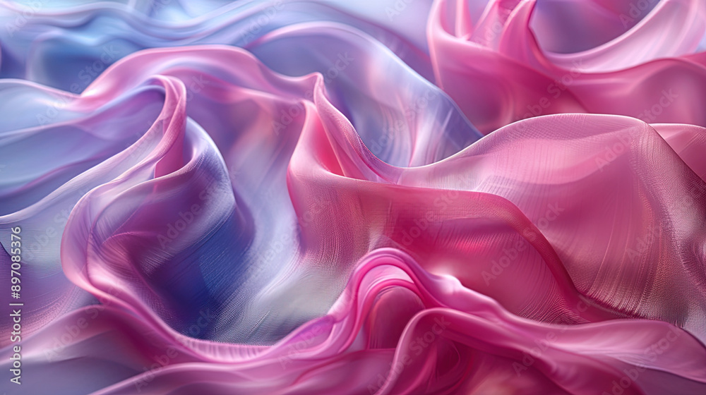 Obraz premium Harmonious Waves of Pink and Blue,purple silk background
