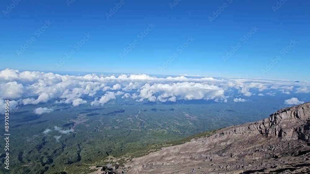 Panoramic view from the top of Mount Agung, Bali, Indonesia. Panoramic view from the top of Mount Agung, Bali, Indonesia.