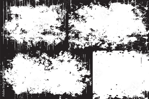 Black and White Grunge Texture Overlay Collection