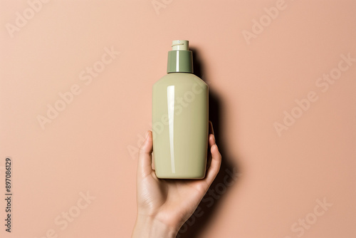 Bottle of sunscreen with cl...