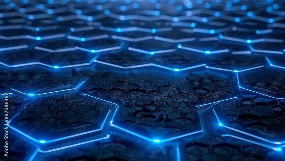 Obraz premium Abstract Blue Hexagon Pattern