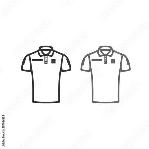 Uniform, tactical and military polo shirt vector icon.