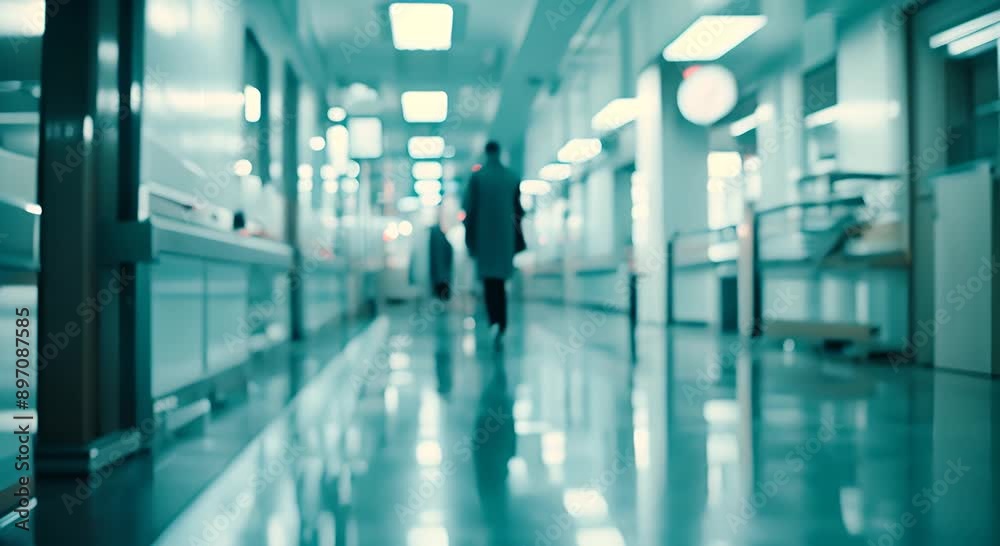 custom made wallpaper toronto digitalA blurry image of a hospital hallway with people walking down it. Scene is busy and hectic, as there are many people walking around and the hallway is filled with activity