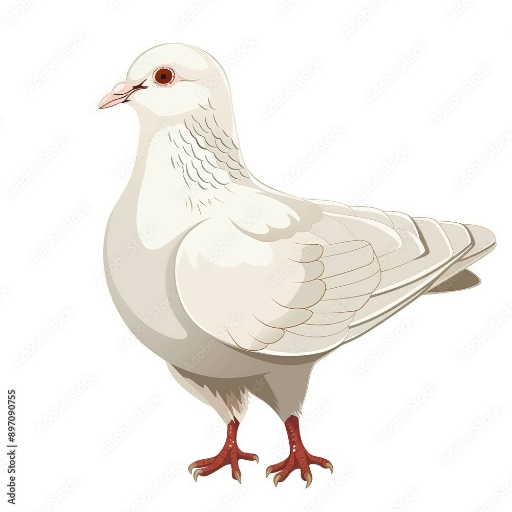 Obraz premium Dove Trendy animal fashion cartoon isolated whitebackground 16:9