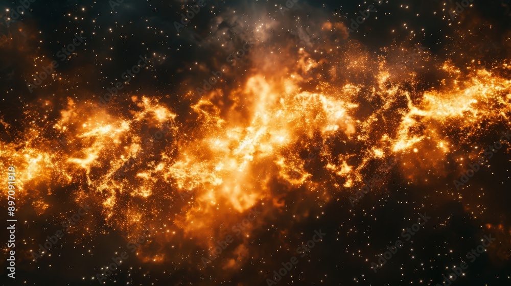 Fiery galaxy explodes with colors in space, mesmerizing and captivating viewers with its cosmic beauty and mystery Fiery galaxy explodes with colors in space, mesmerizing and captivating viewers with its cosmic beauty and mystery