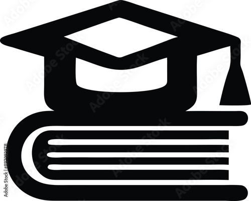 Educational Icon vector illustration. A book with a tattered spine that says graduation on the top.