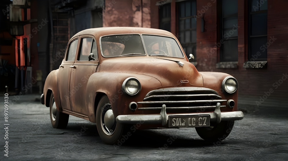 An old classic car with an amazing aesthetic. An old classic car with an amazing aesthetic.