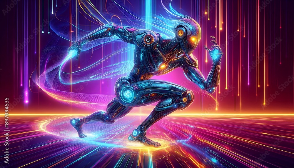 Neon Vanguard: A Cybernetic Warrior in the Digital Abyss Neon Vanguard: A Cybernetic Warrior in the Digital Abyss