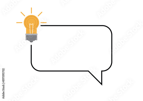 Light Bulb and Speech Bubble for a Quote or Headline Information. Idea or quick tip concept vector