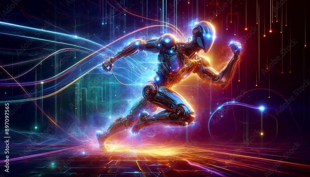 Neon Vanguard: A Cybernetic Warrior in the Digital Abyss Neon Vanguard: A Cybernetic Warrior in the Digital Abyss