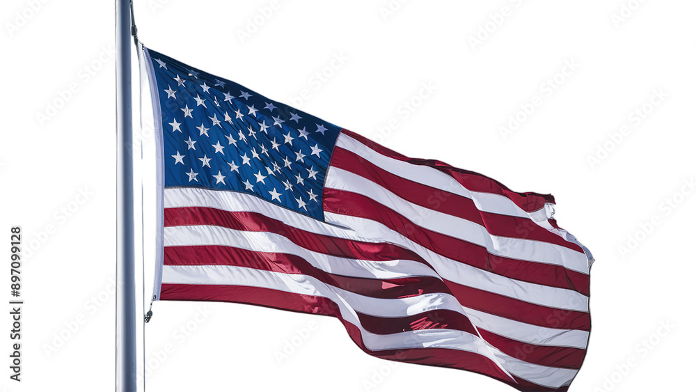 Obraz premium Patriot day, american flag with transparent background, Generative ai.