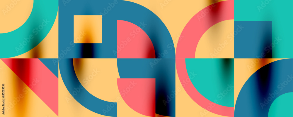 Neo memphis geometric pattern with circles, squares. Pop art abstract background for covers, banners, flyers and posters and other templates Neo memphis geometric pattern with circles, squares. Pop art abstract background for covers, banners, flyers and posters and other templates