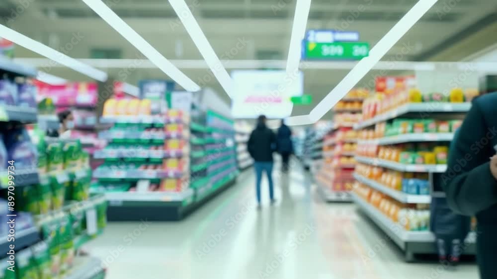 A customer perusing the supermarket's shelves A customer perusing the supermarket's shelves
