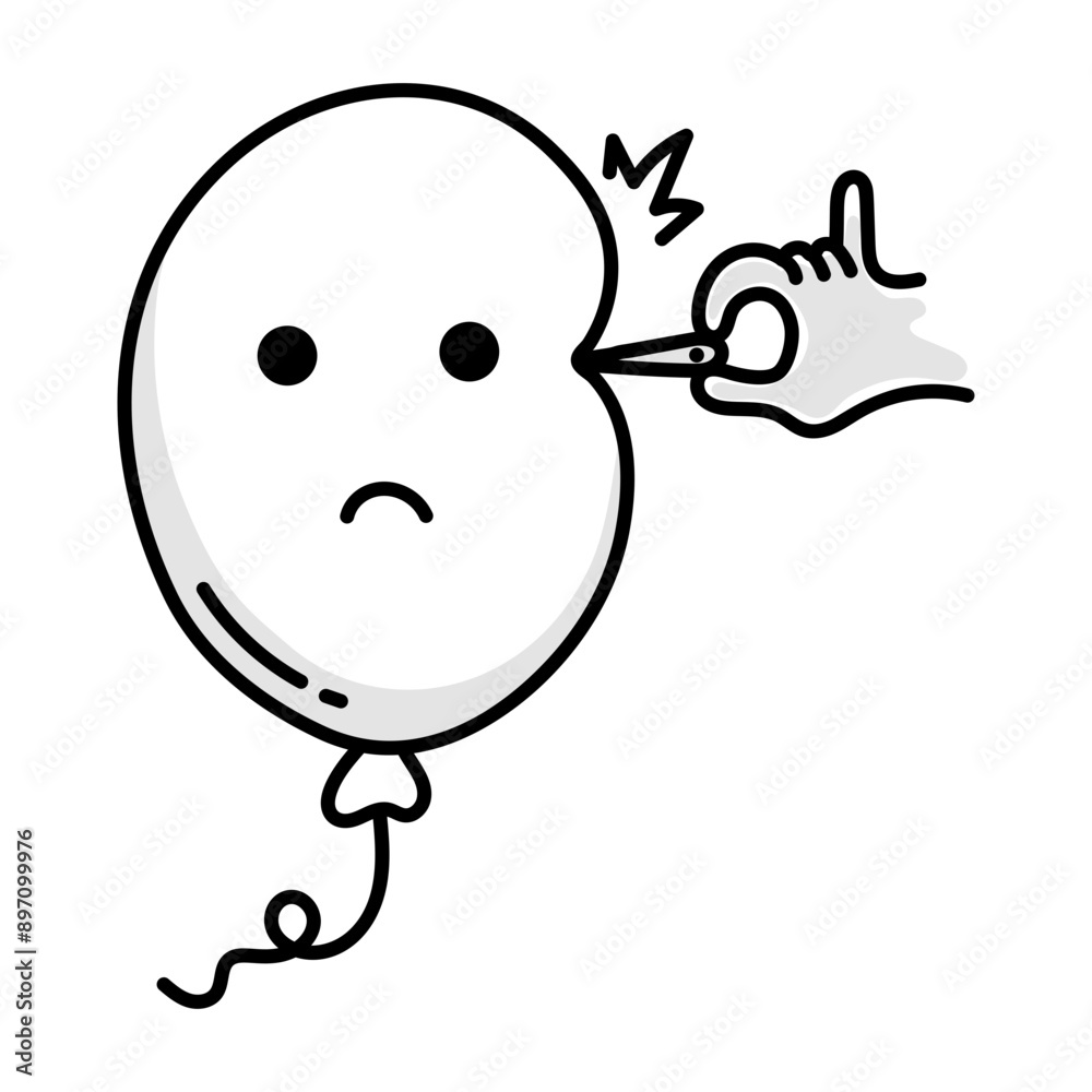 Obraz premium A doodle style icon of scuba fins