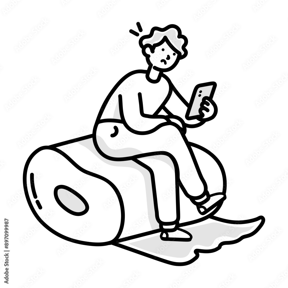 A hand drawn icon of health tracker watch 

