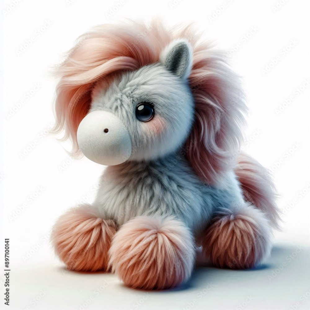 Cute plush animal illustration on white backround Cute plush animal illustration on white backround