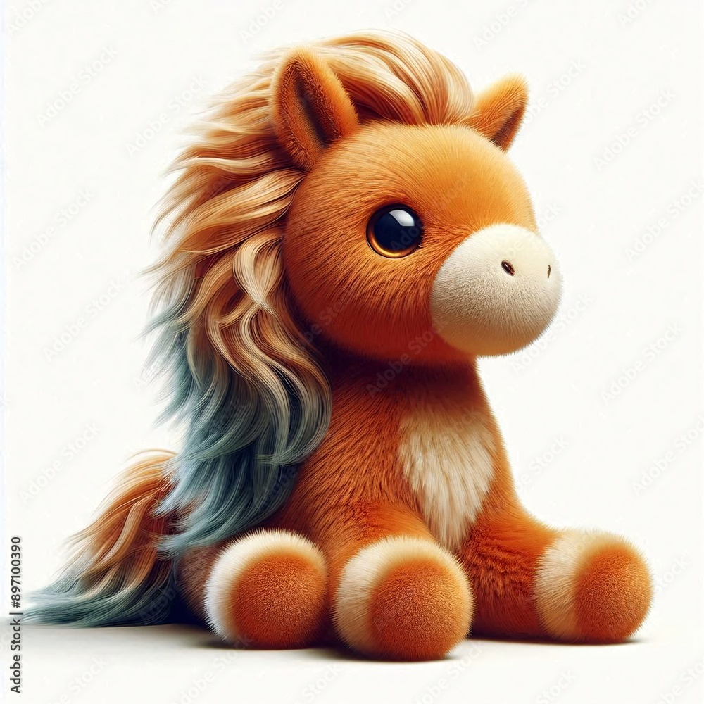 Cute plush animal illustration on white backround Cute plush animal illustration on white backround