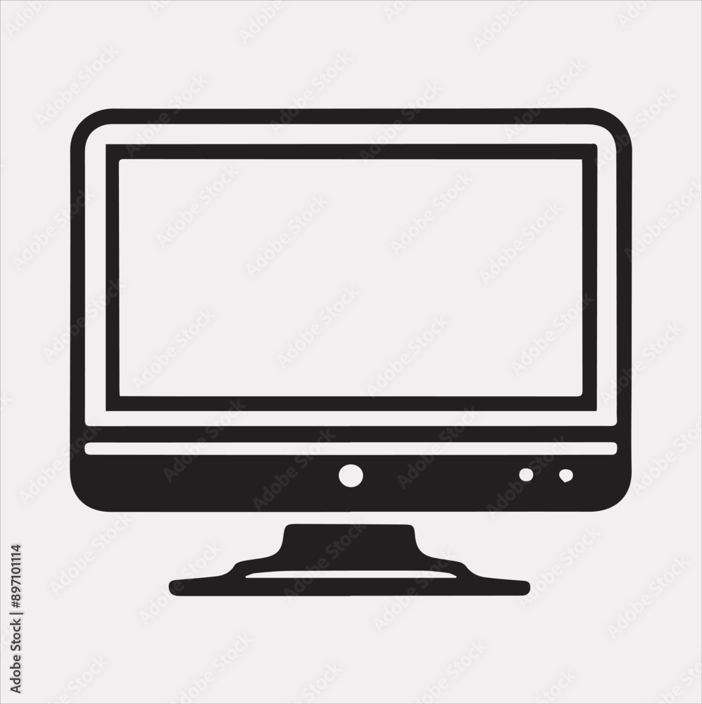 computer vector silhouette on white background computer vector silhouette on white background