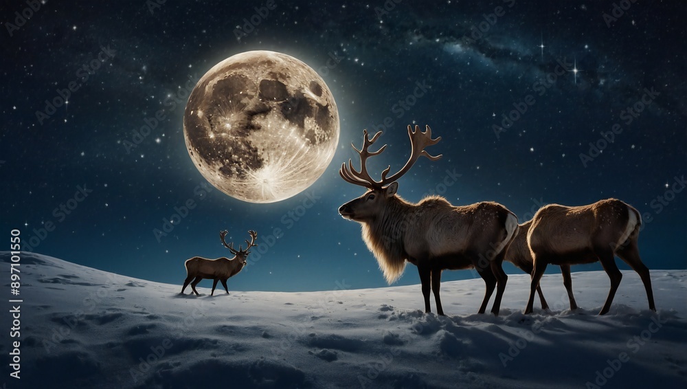 generative ai Santa Claus's reindeers are flying in sky over Christmas night city. Winter holiday magic. Seasonal greetings. Shiny sparkles.
generative ai Santa Claus's reindeers are flying in sky over Christmas night city. Winter holiday magic. Seasonal greetings. Shiny sparkles.