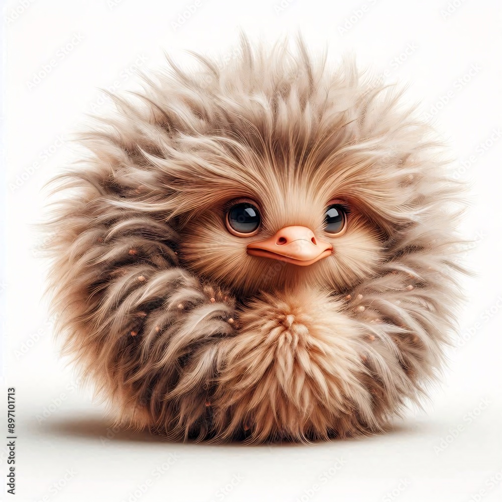 Naklejka premium Cute plush animal illustration on white backround