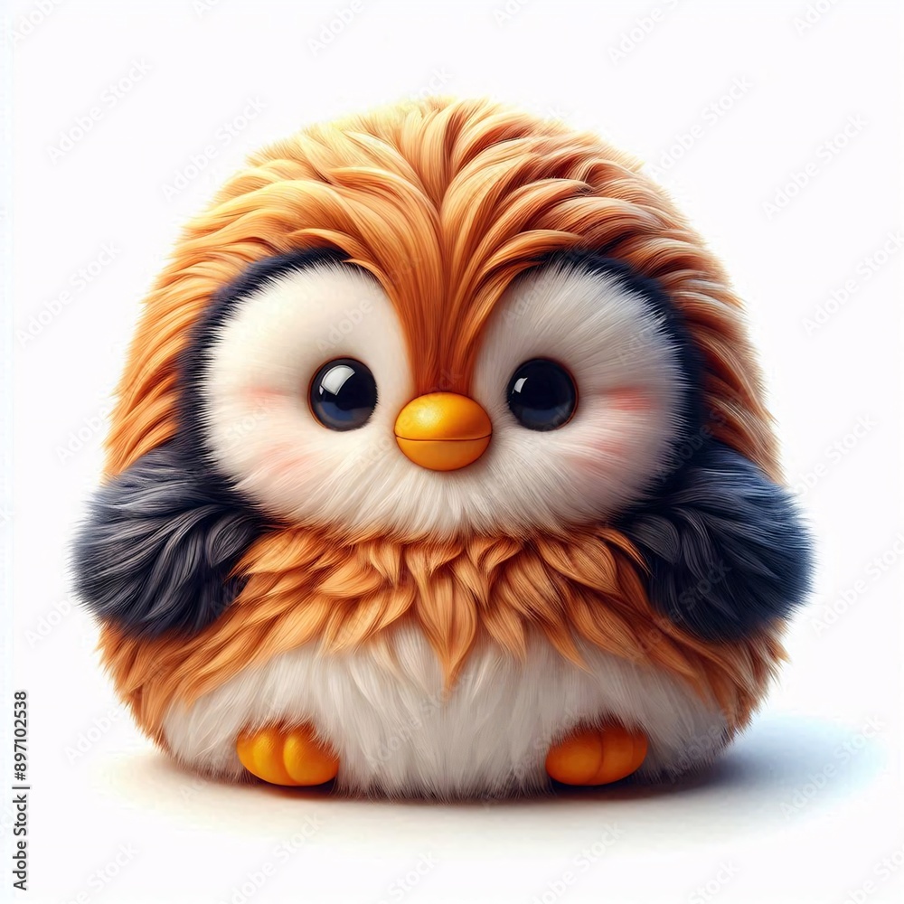 Fototapeta premium Cute plush animal illustration on white backround