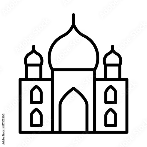 Taj Mahal line icon