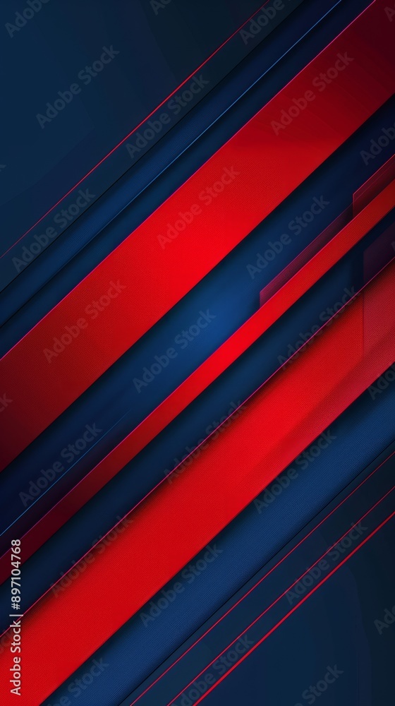 Obraz premium Blue red abstract presentation background with stripes lines