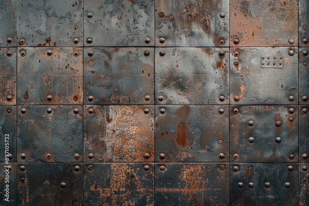 ai generative rusty iron plate wall background ai generative rusty iron plate wall background