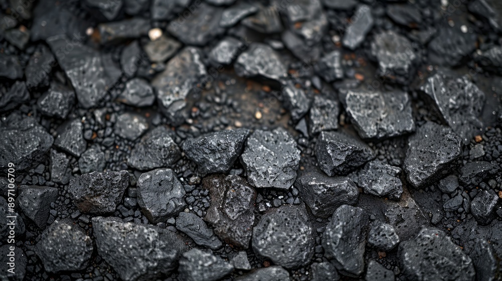 Closeup view of the rough grey tarmac road surface texture provides a detailed perspective Closeup view of the rough grey tarmac road surface texture provides a detailed perspective