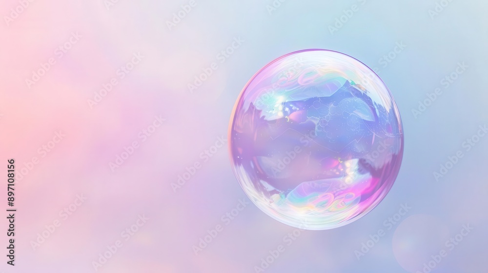 iridescent soap bubble floating against a soft pastel gradient background delicate rainbow reflections and refractions create a mesmerizing dreamlike quality in the spherical form iridescent soap bubble floating against a soft pastel gradient background delicate rainbow reflections and refractions create a mesmerizing dreamlike quality in the spherical form