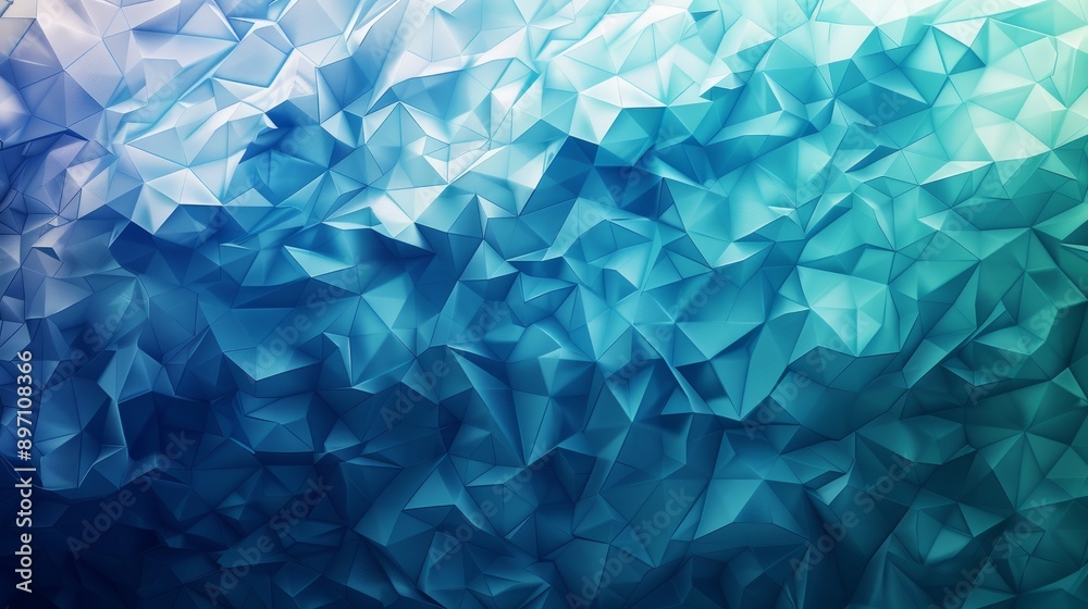 Naklejka premium Blue geometric background with abstract low poly design creates a striking visual impact