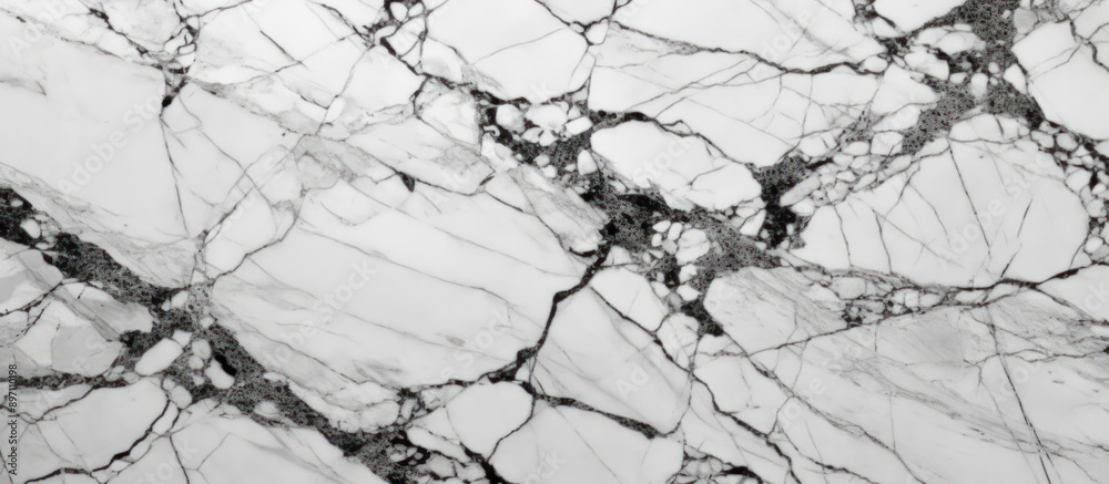 Obraz premium White Marble with Black Veins