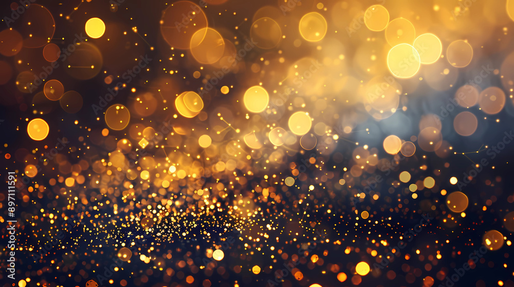 golden christmas particles and sprinkles for a holiday celebration like christmas or new year. shiny golden lights. wallpaper background for ads or gifts wrap and web design
