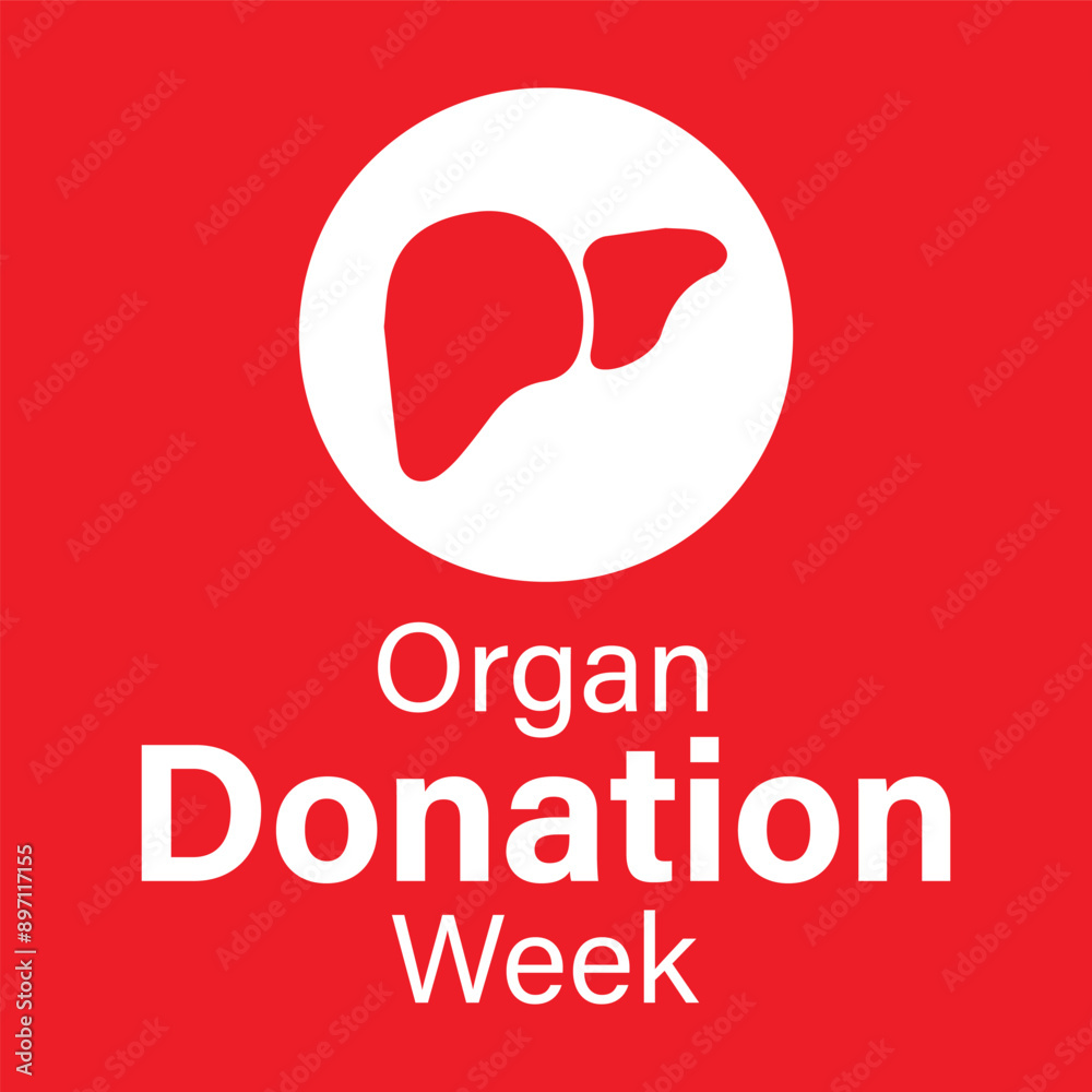 Obraz premium Organ donation week vector design and artwork. 2nd September. National organ donation day.