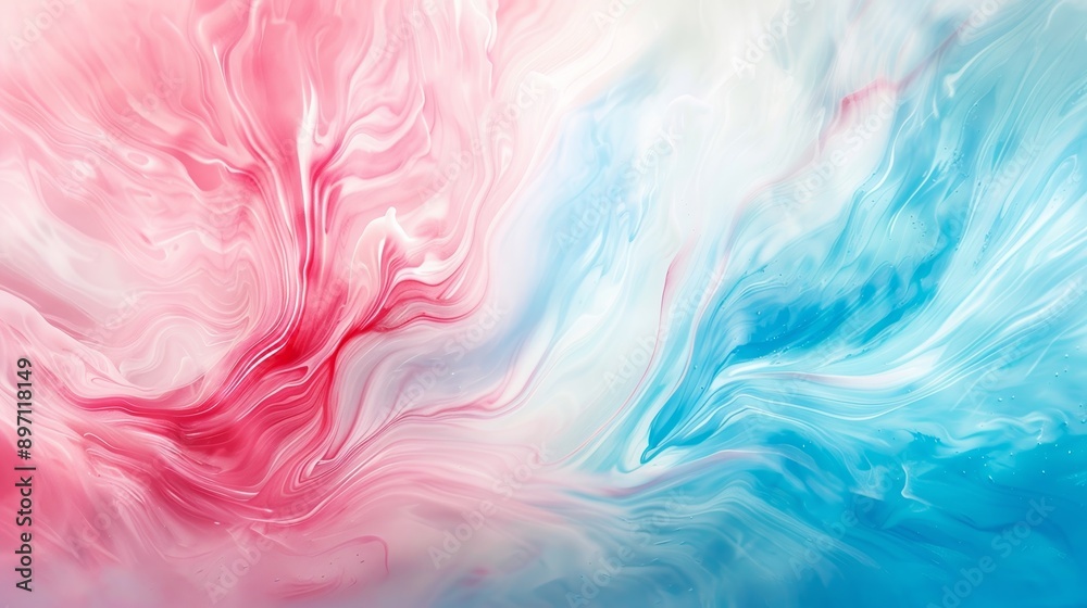 Vibrant abstract background with swirling blue and pink liquid paint blending Vibrant abstract background with swirling blue and pink liquid paint blending